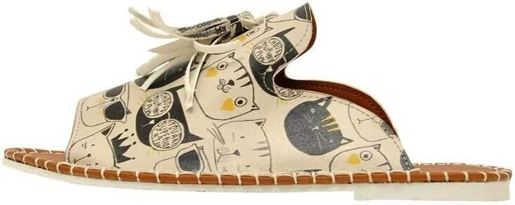 Personalize Your Life Pine - Printed Flat Slide Slippers - Tassel Detail - Everyday Fashion - Chic, Elegant, and Casual Style - Vegan, Environmentally Friendly and Handmade - Breathable Content