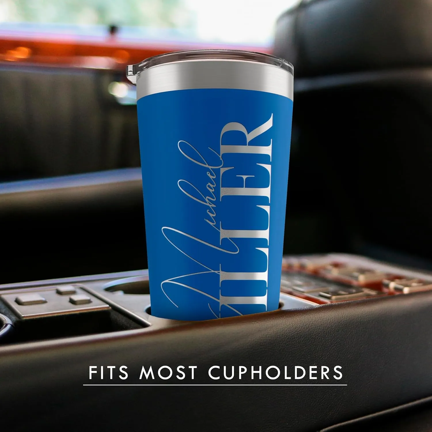 Personalized Tumbler with Engraved Name - 12 Designs, 30 Oz Coffee Tumbler with Slider Lid, Gray, Double Wall Insulated - Custom Gifts for Him & Her