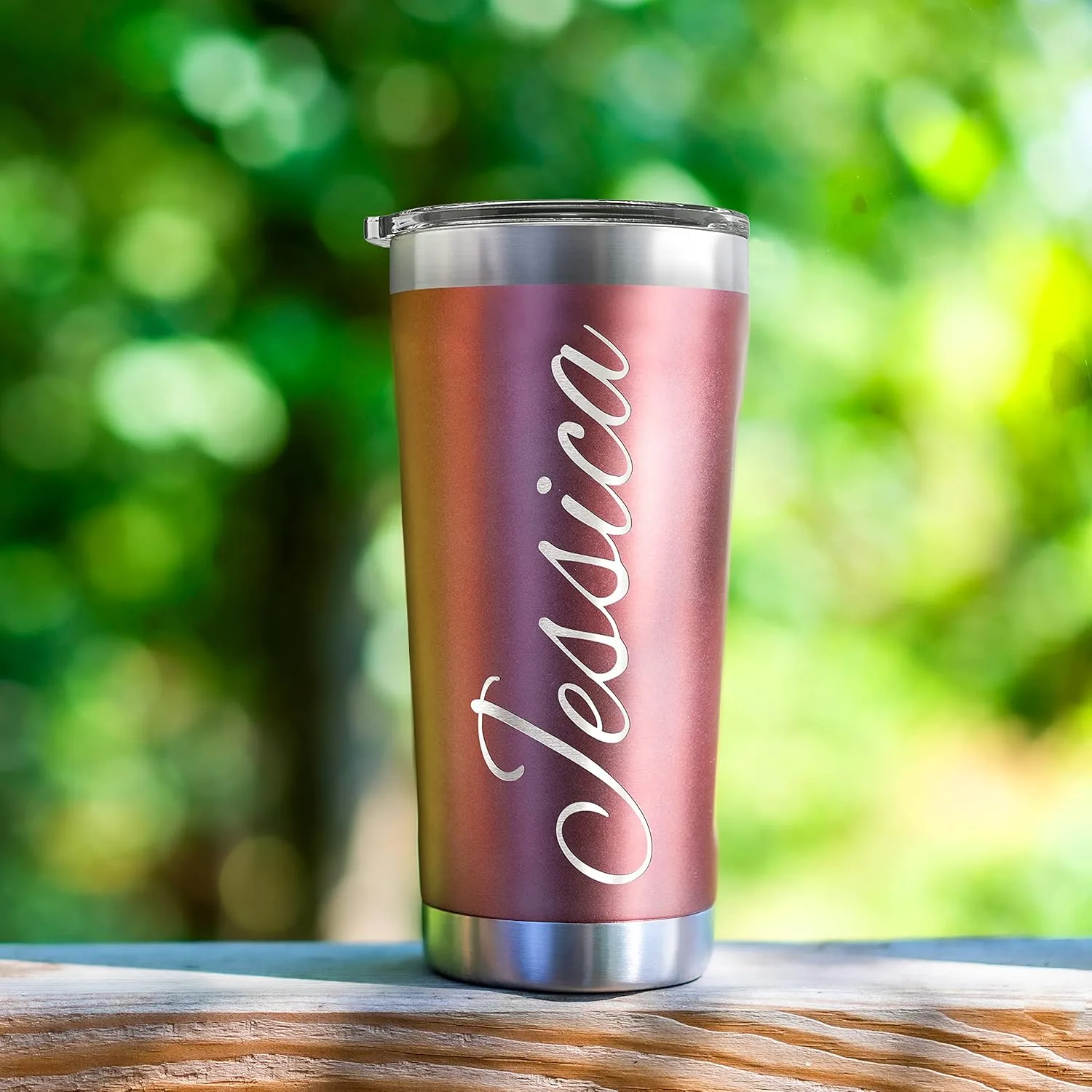 Personalized Tumbler with Engraved Name - 12 Designs, 30 Oz Coffee Tumbler with Slider Lid, Gray, Double Wall Insulated - Custom Gifts for Him & Her