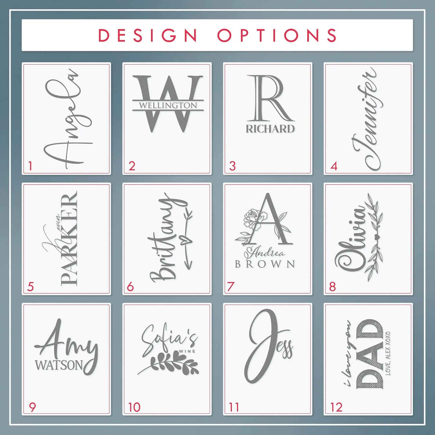 Personalized Tumbler with Engraved Name - 12 Designs, 30 Oz Coffee Tumbler with Slider Lid, Gray, Double Wall Insulated - Custom Gifts for Him & Her