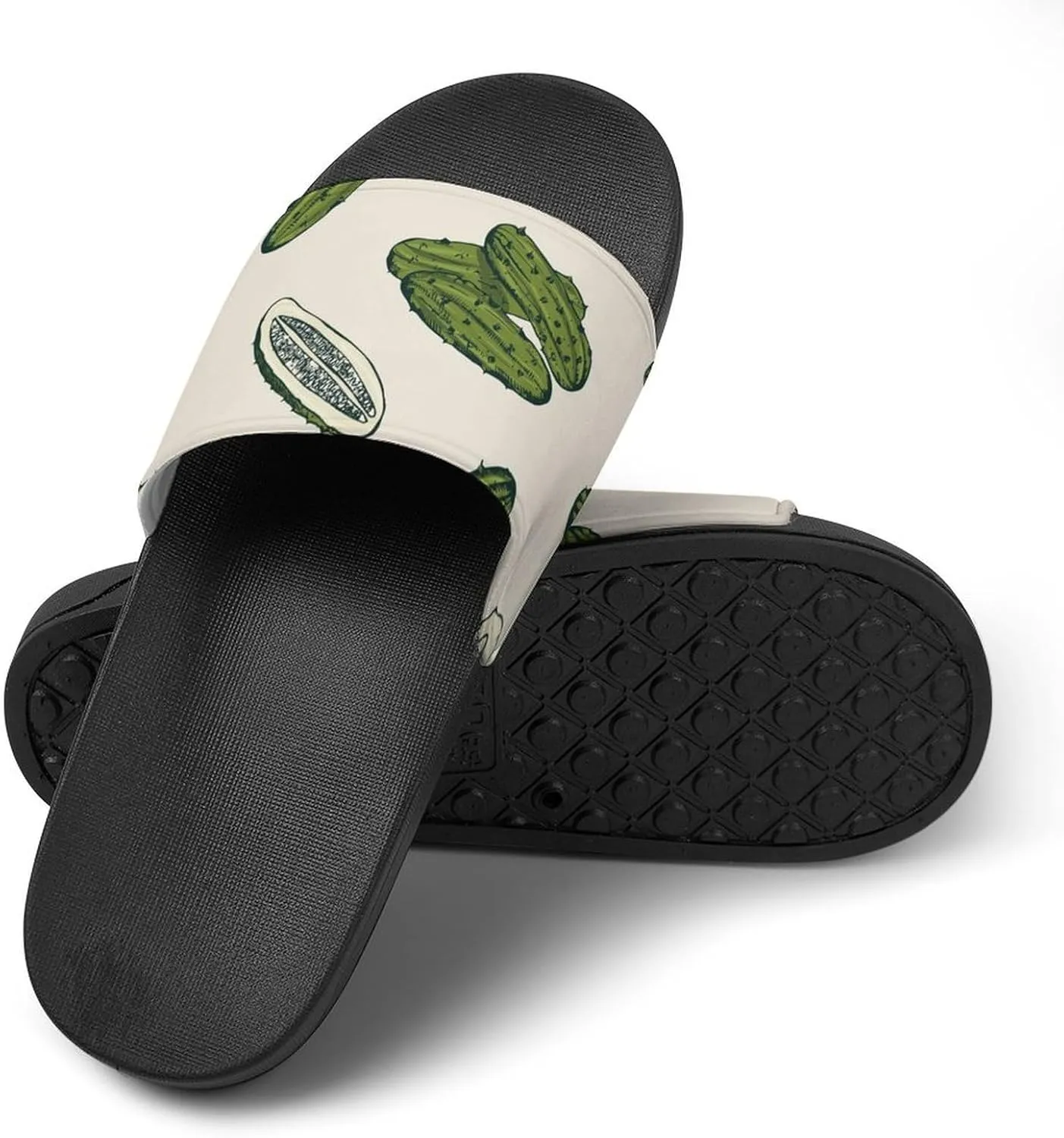 Pickles Vegan Unisex Non-Slip Home Slippers Open-toe Outdoor Indoor Slide Shoes Shower Sandals