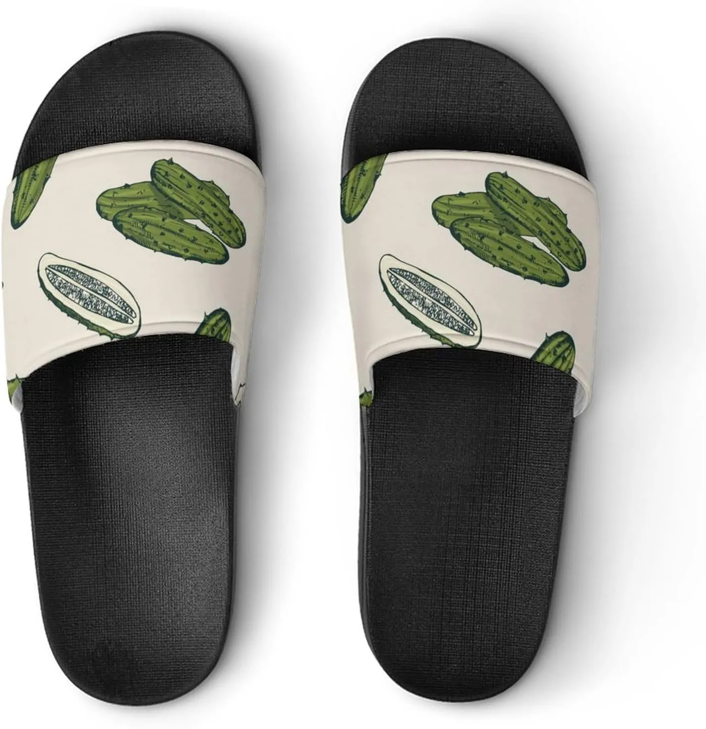 Pickles Vegan Unisex Non-Slip Home Slippers Open-toe Outdoor Indoor Slide Shoes Shower Sandals