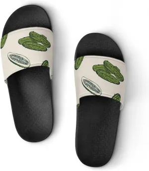 Pickles Vegan Unisex Non-Slip Home Slippers Open-toe Outdoor Indoor Slide Shoes Shower Sandals