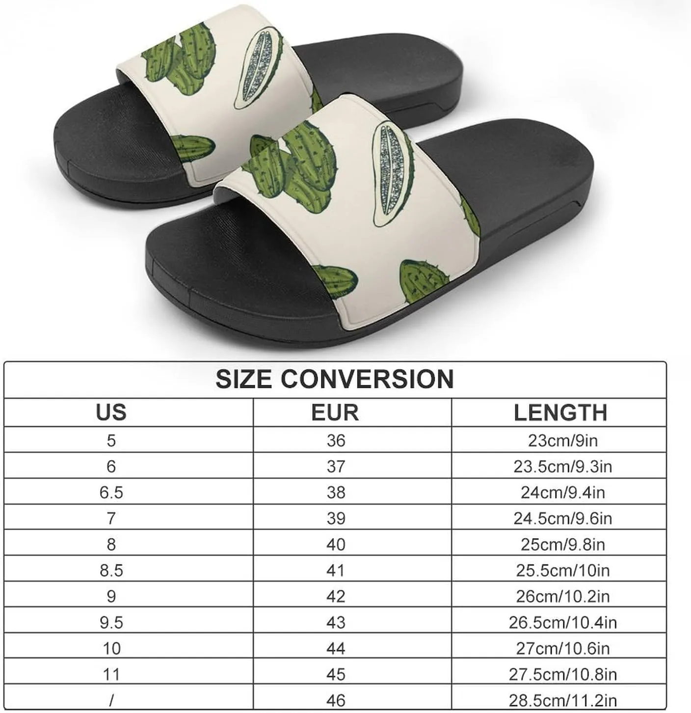 Pickles Vegan Unisex Non-Slip Home Slippers Open-toe Outdoor Indoor Slide Shoes Shower Sandals