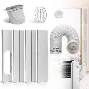 Portable Air Conditioner Window Door Kit with 5.9”Exhaust Hose, Universal Adjustable Window Seal,Sliding AC Vent Kit for Horizontal or Vertical Windows, Window Kit with 1.5M Hose