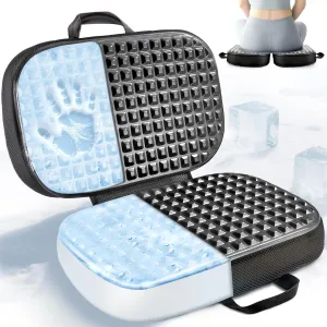 Portable Memory Foam Seat Cushion for Travel, Airplane Cooling Chair Pads for Long Flights, Tailbone, Sciatica Pain Relief, Folding Waterproof Seat Cushion for Car, Camping