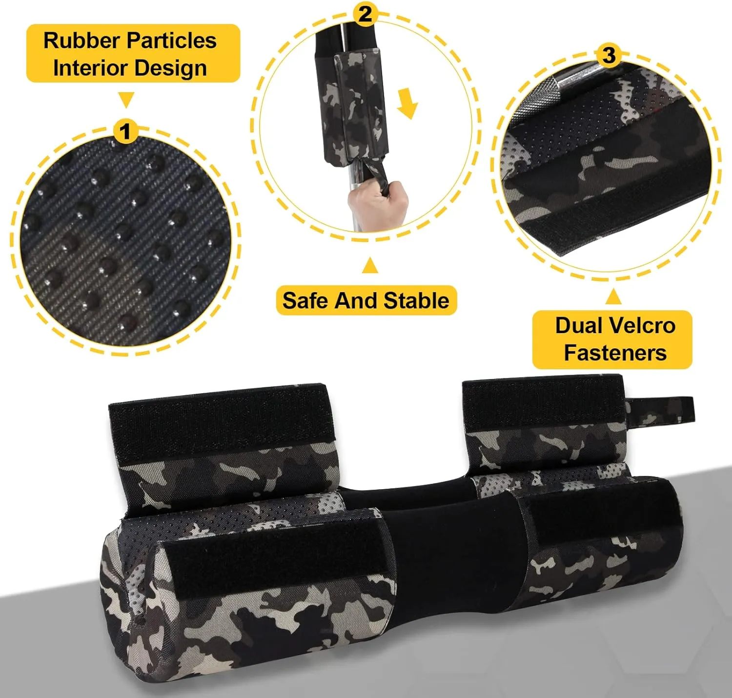 POWER GUIDANCE Barbell Squat Pad - Neck & Shoulder Protective Pad Anti-Skid Points for Squats, Lunges, Hip Thrusts, Weightlifting - Fit Standard and Olympic Bars