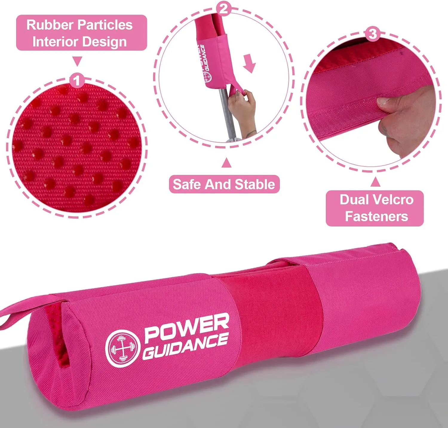 POWER GUIDANCE Barbell Squat Pad - Neck & Shoulder Protective Pad Anti-Skid Points for Squats, Lunges, Hip Thrusts, Weightlifting - Fit Standard and Olympic Bars