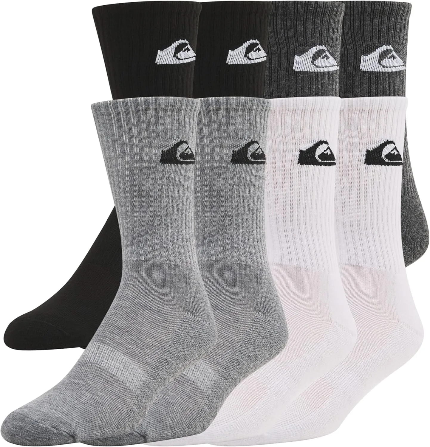 Quiksilver Mens Socks 8 Pairs Crew Socks for Men Premium Athletic Shoe Size 8-12