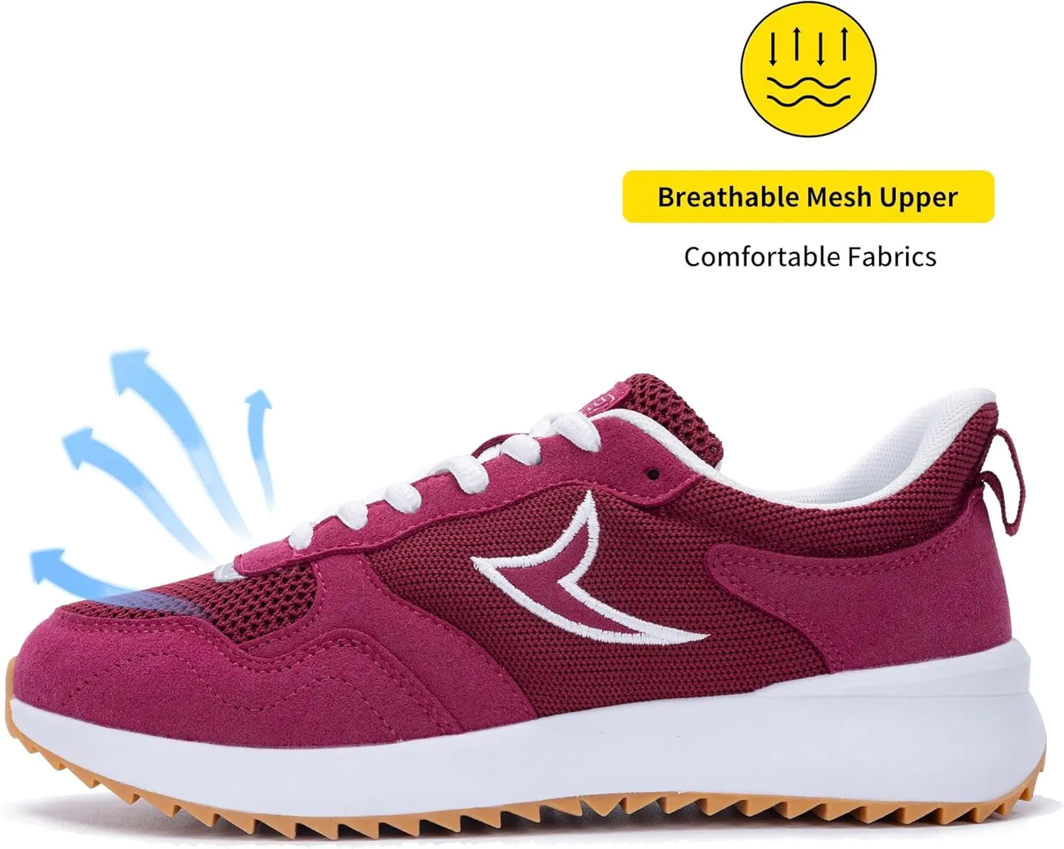 Quseek Womens Fashion Sneakers Tennis Walking Shoes Comfortable Lightweight Slip On Classic Retro Casual Non Slip Shoes for Woman Size 6-11