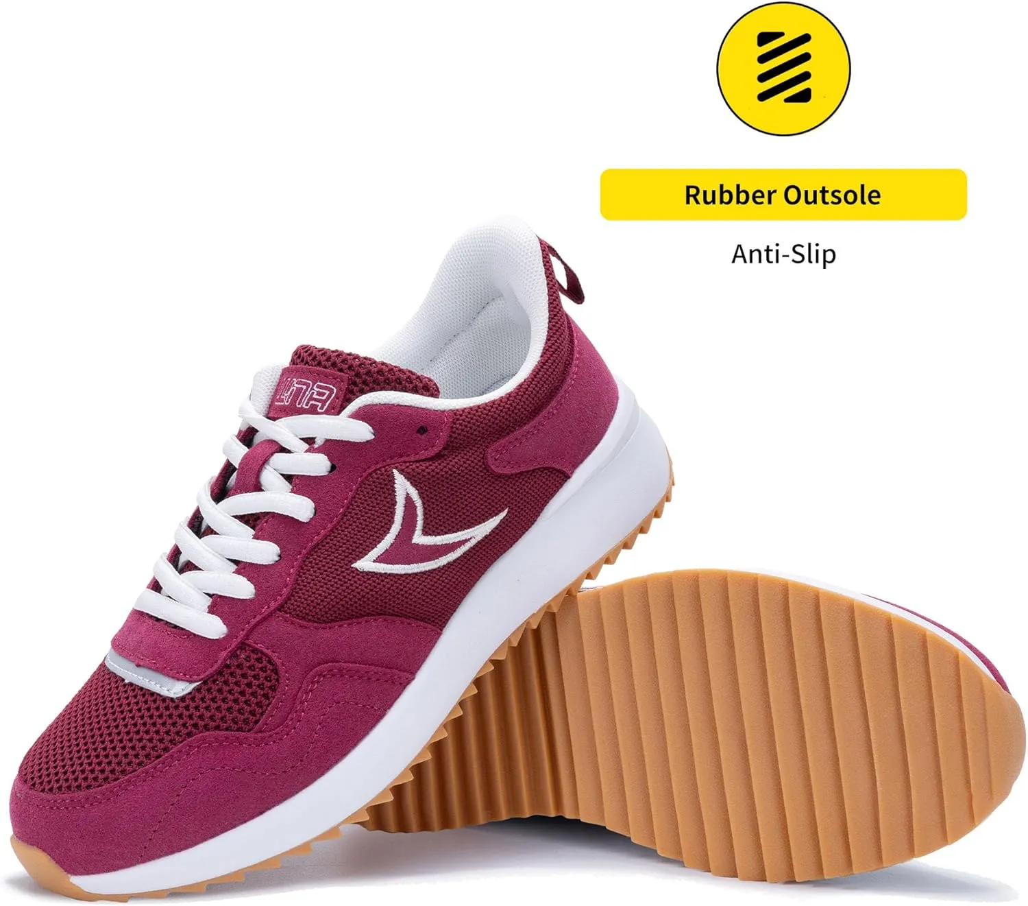 Quseek Womens Fashion Sneakers Tennis Walking Shoes Comfortable Lightweight Slip On Classic Retro Casual Non Slip Shoes for Woman Size 6-11