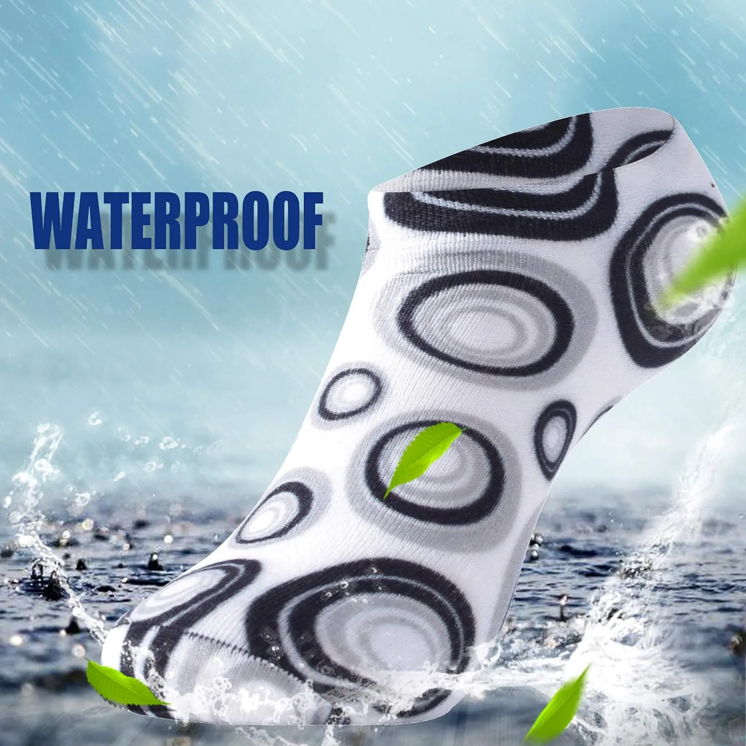RANDY SUN Waterproof Socks, Unisex Cycling/Hunting/Fishing/Running Ankle Socks 1&2 Pair
