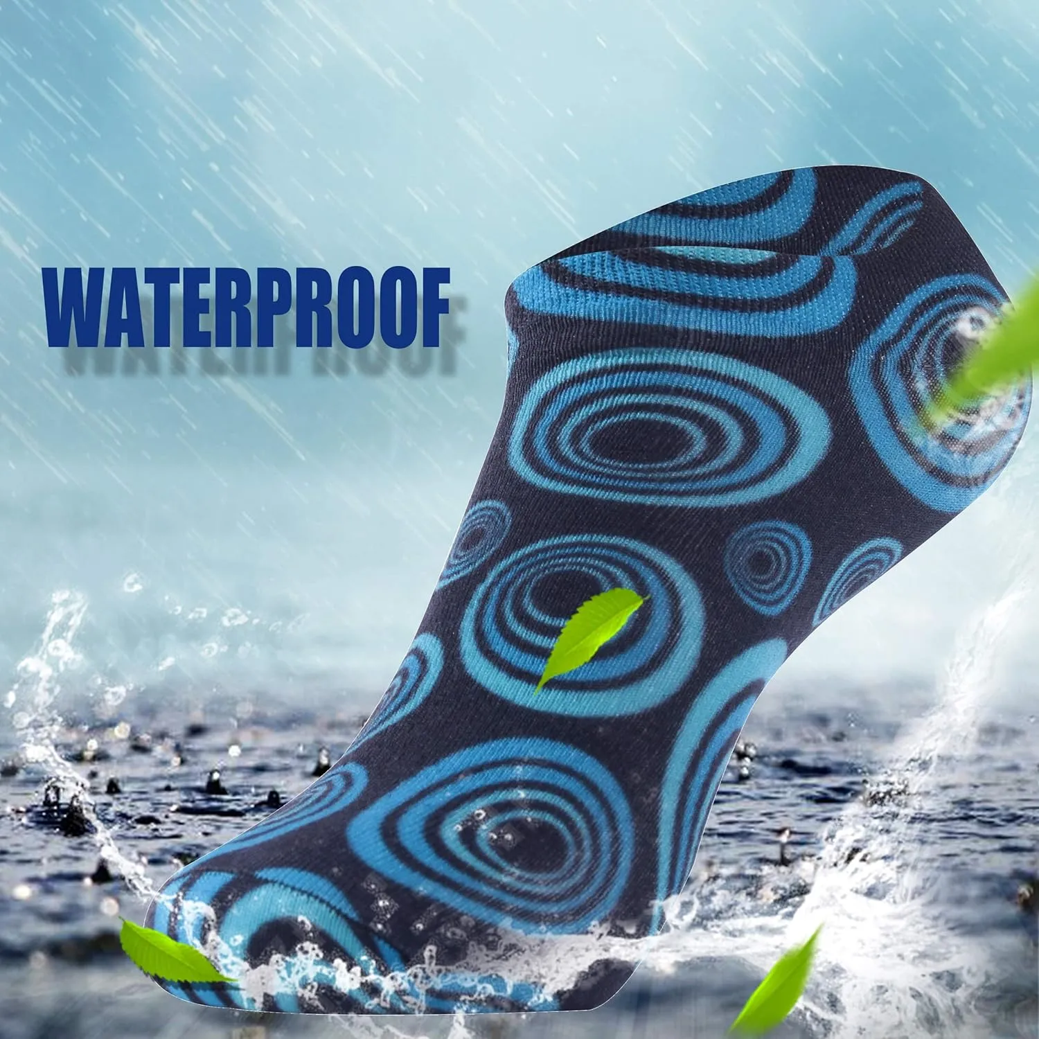 RANDY SUN Waterproof Socks, Unisex Cycling/Hunting/Fishing/Running Ankle Socks 1&2 Pair