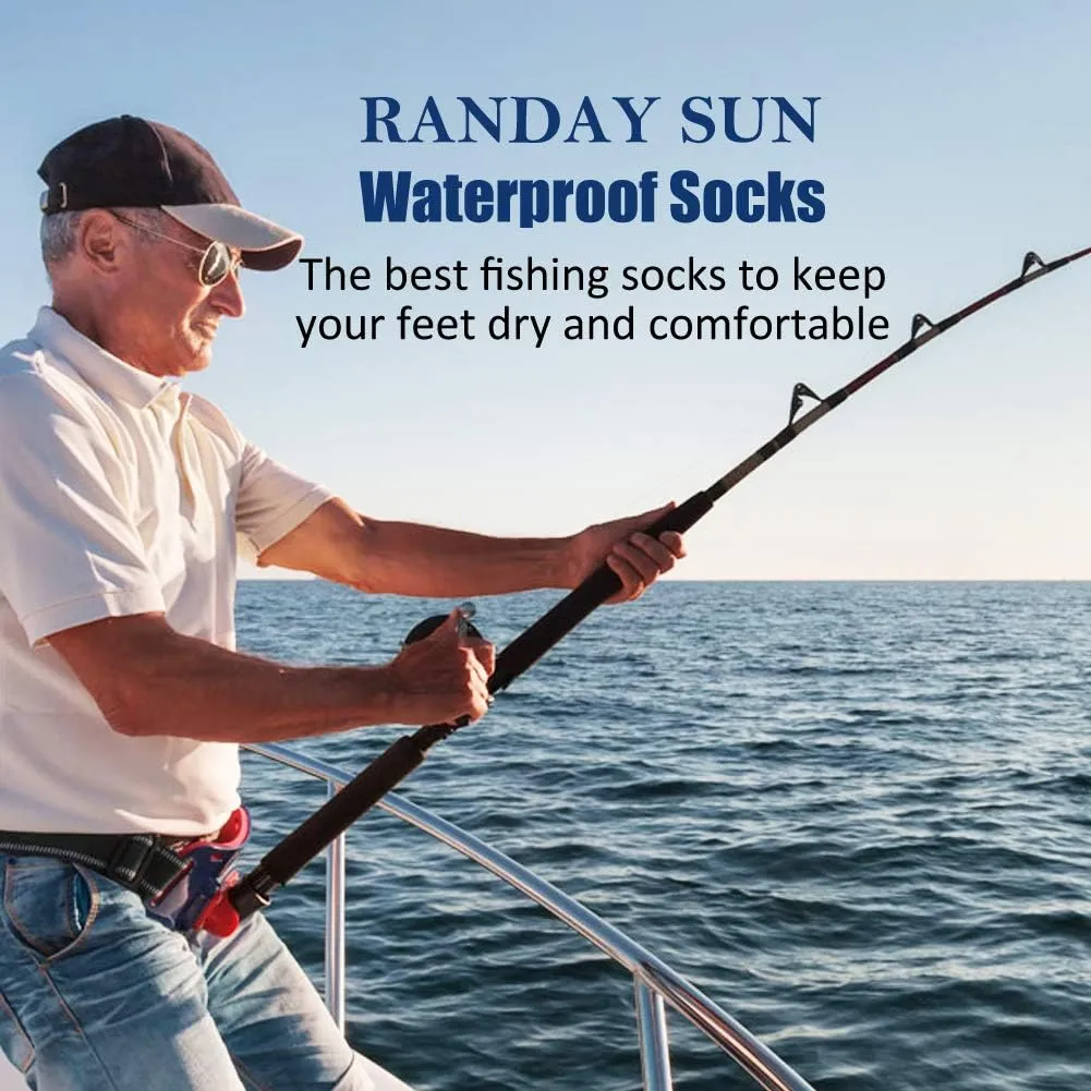 RANDY SUN Waterproof Socks, Unisex Cycling/Hunting/Fishing/Running Ankle Socks 1&2 Pair