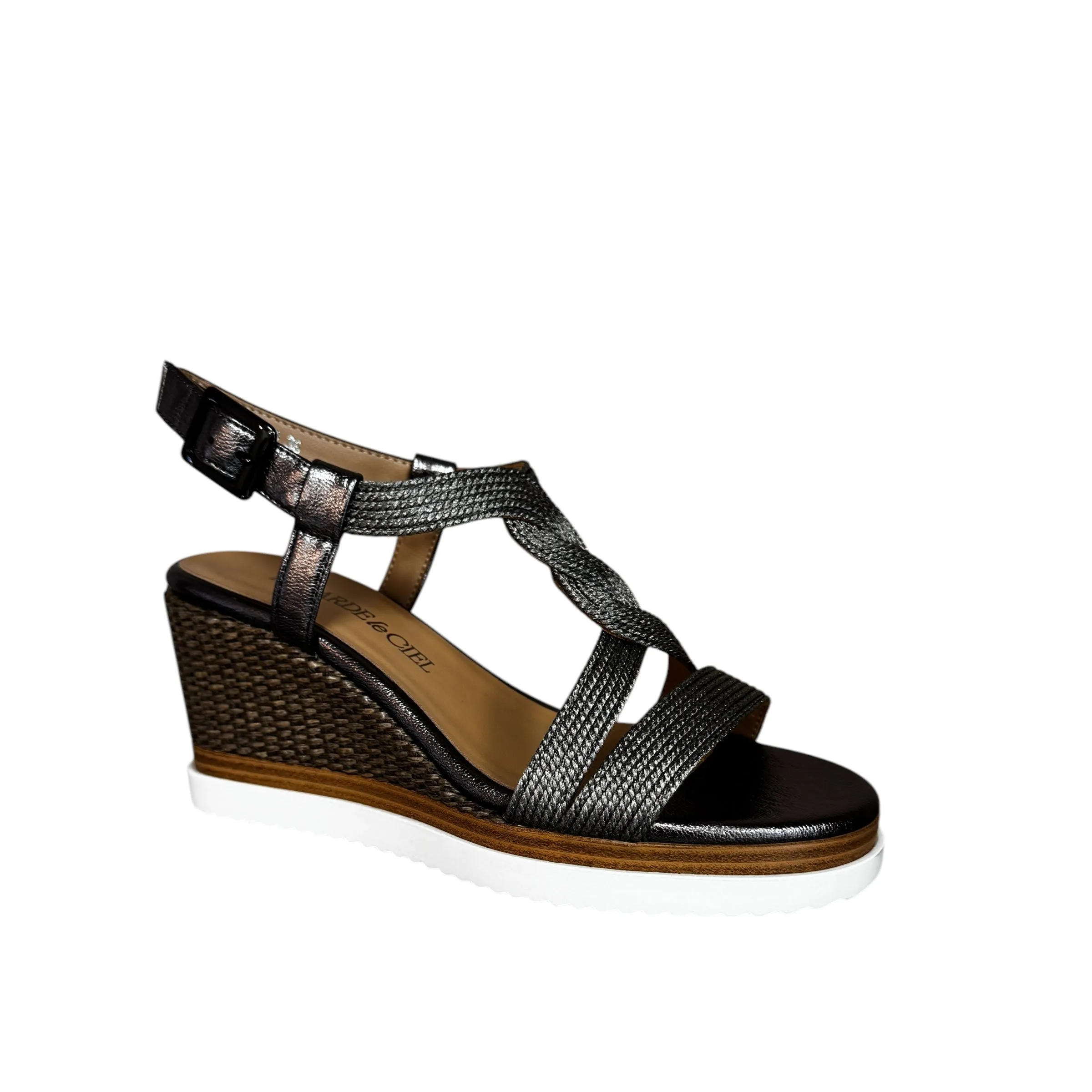 Regarde Le Ciel Madison-02 Pewter Wedge Sandal