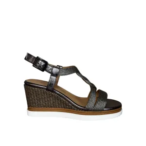 Regarde Le Ciel Madison-02 Pewter Wedge Sandal