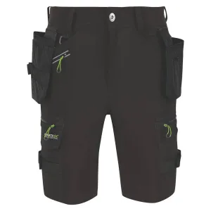 Regatta Work Shorts Mens Black Breathable Stretch Multi Pockets Cargo 32"W