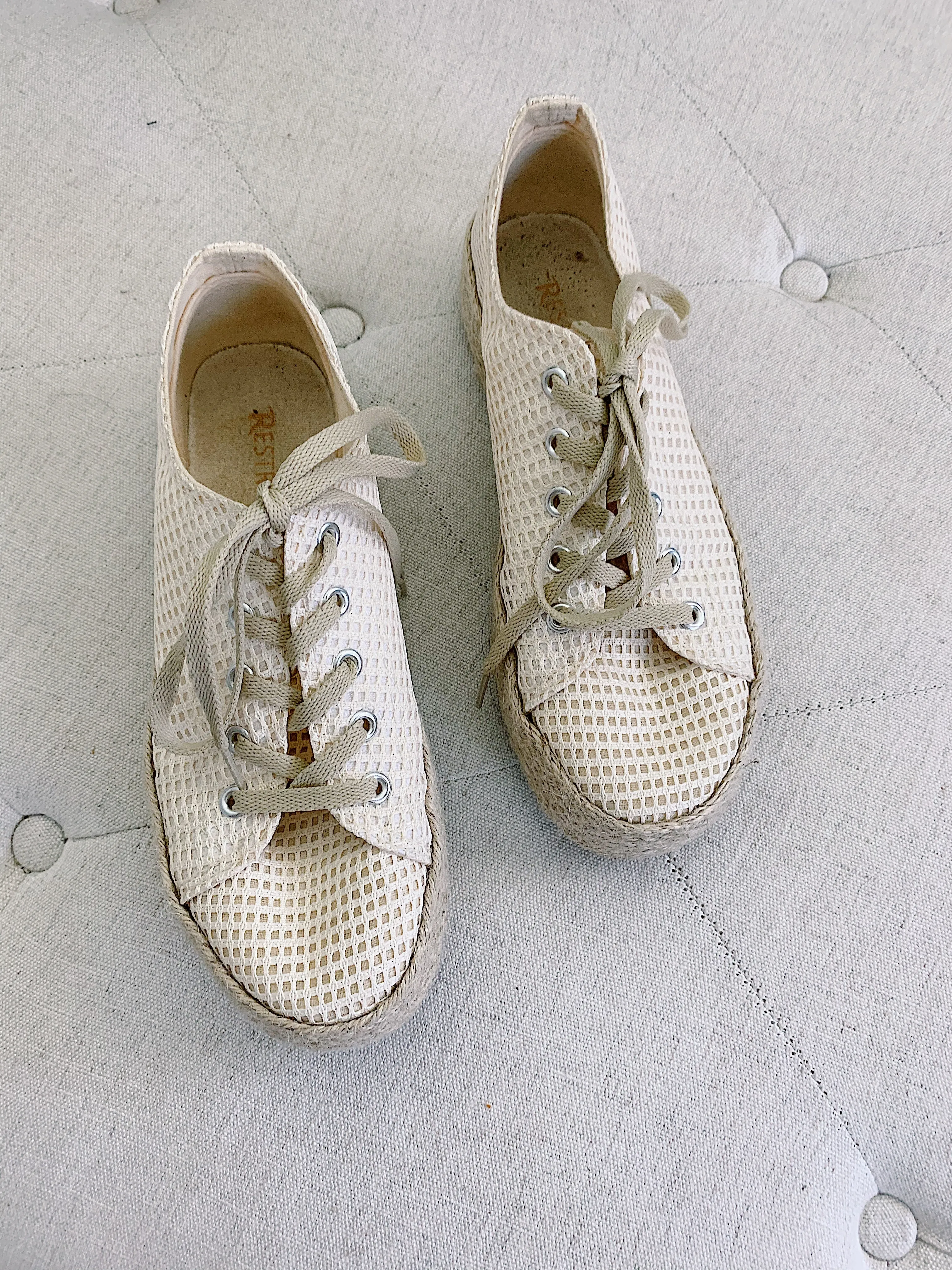 Restricted Lace up Espadrille Sneakers 7.5