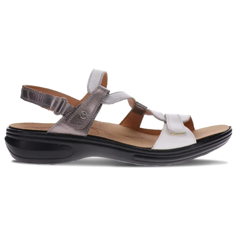 Revere Emerald 3 Strap Silver Fusion Leather Sandal (Women's)