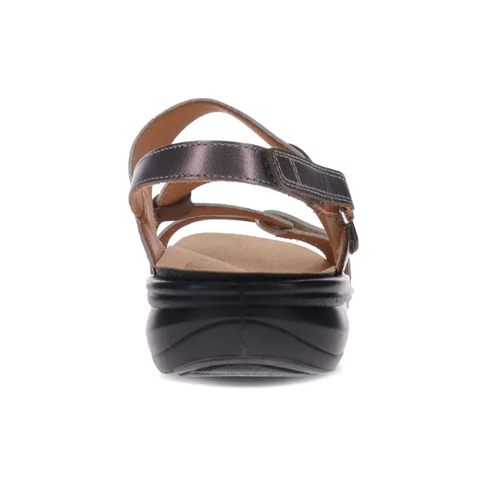 Revere Emerald 3 Strap Silver Fusion Leather Sandal (Women's)