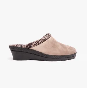 Rohde 2465 Womens Mule Slippers Cream/Zebra