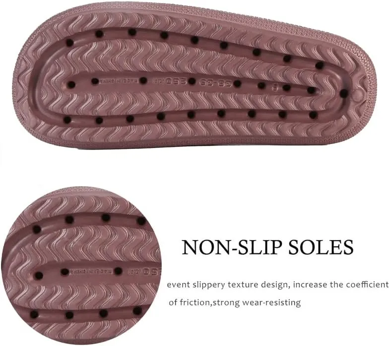 rosyclo Cloud Slippers for Women and Men Massage Thick Sole Non-Slip Shower Slippers Bathroom Super Soft Comfy House Cloud Slide Slippers for Indoor and Outdoor