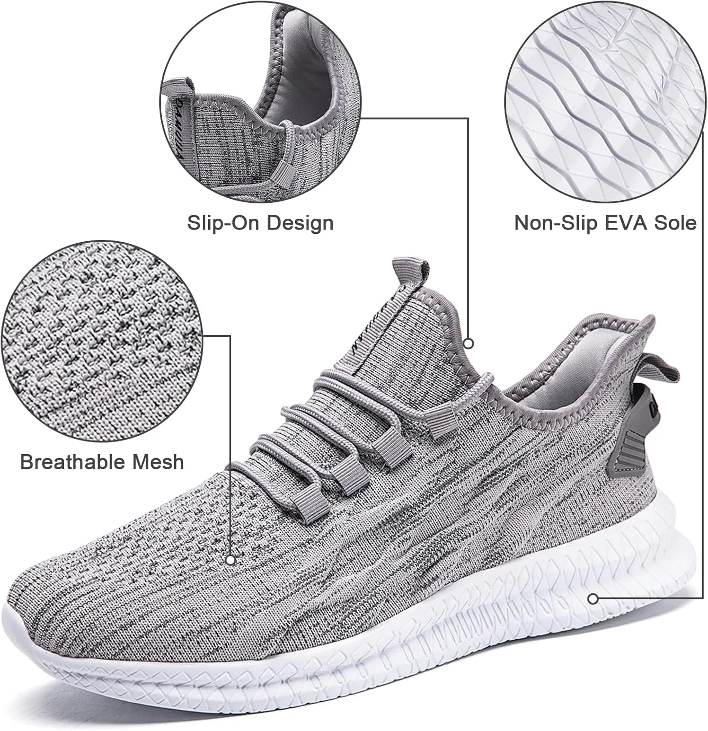 Running Shoes for Men Tennis Mens Sneakers Gym Workout Lightweight Walking Casual Athletic Slip On Shoes