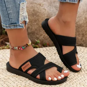 Samira | Perforated Mesh Slide Sandals