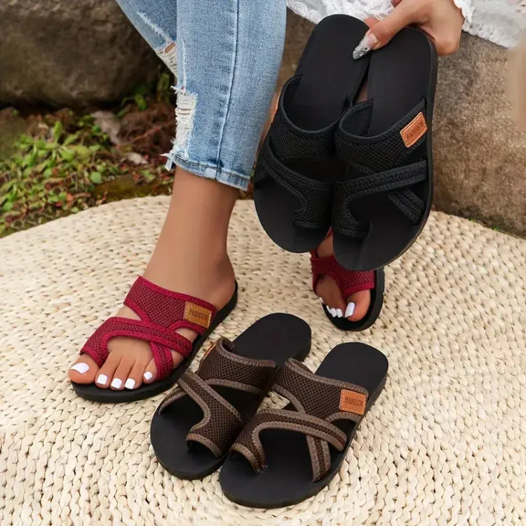 Samira | Perforated Mesh Slide Sandals