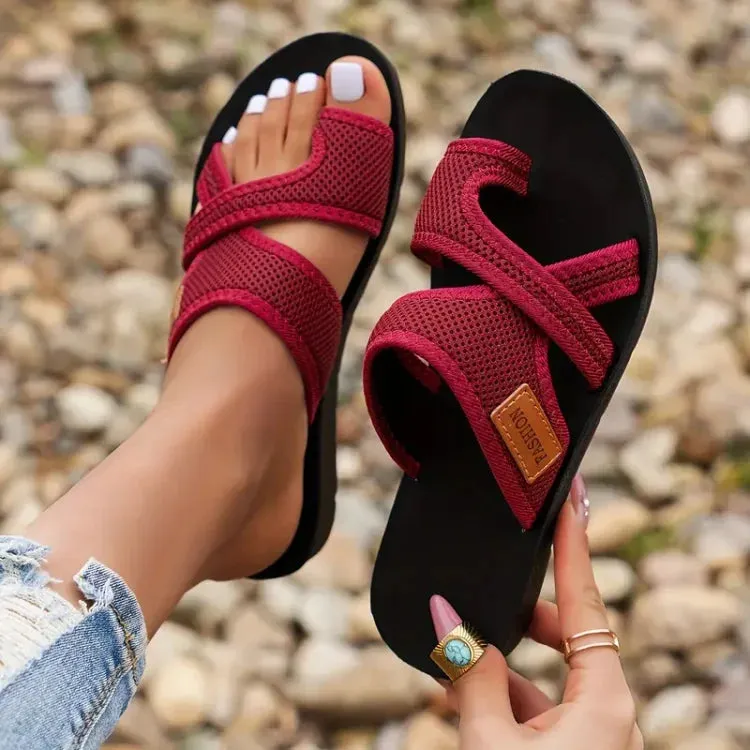 Samira | Perforated Mesh Slide Sandals