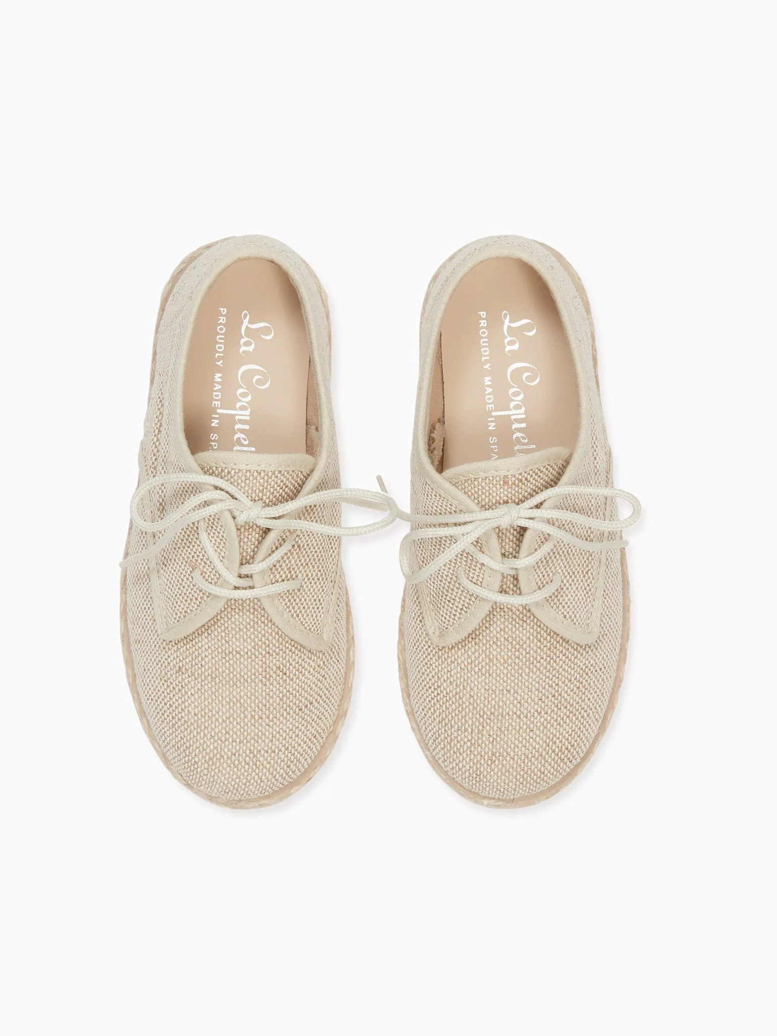 Sand Rowan Canvas Boy Lace Up Espadrille