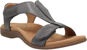 Sandals for Women Casual Summer Leather Sandal Platform Wedge Sandal Comfort Arch Support Cooling Gel Padding and an Adjustable Fit Walking Comfort Sandals,Gray,US4.5/EU35