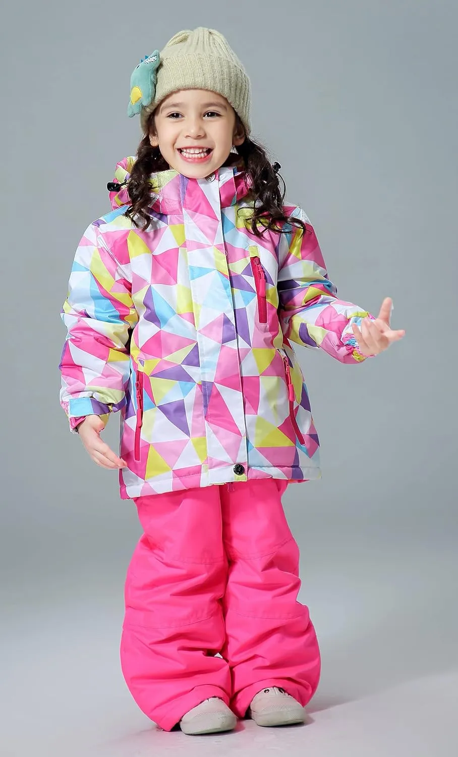 SEARIPE Girls Ski Jacket and Pant Set Winter Warm Snowsuits Kids Toddler Waterproof Outdoor Ski Suit