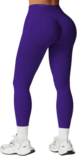 SENBAN Women's High Waisted Leggings Seamless Workout Gym Yoga Pants Tummy Control Smile Contour Activewear Tights