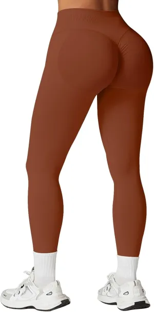 SENBAN Women's High Waisted Leggings Seamless Workout Gym Yoga Pants Tummy Control Smile Contour Activewear Tights