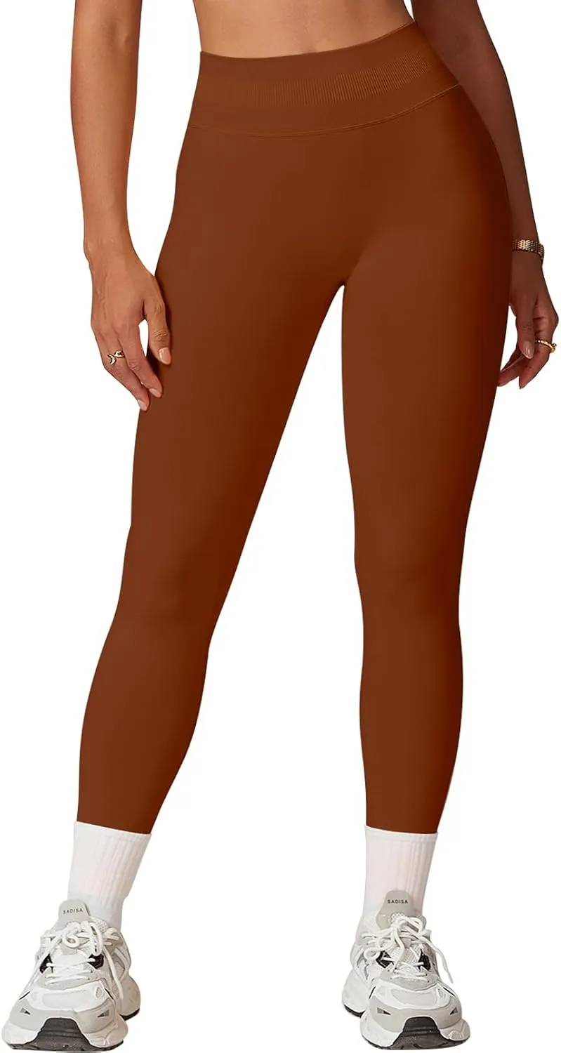 SENBAN Women's High Waisted Leggings Seamless Workout Gym Yoga Pants Tummy Control Smile Contour Activewear Tights