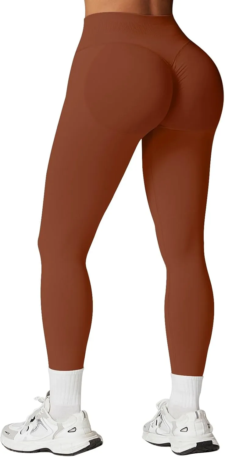 SENBAN Women's High Waisted Leggings Seamless Workout Gym Yoga Pants Tummy Control Smile Contour Activewear Tights