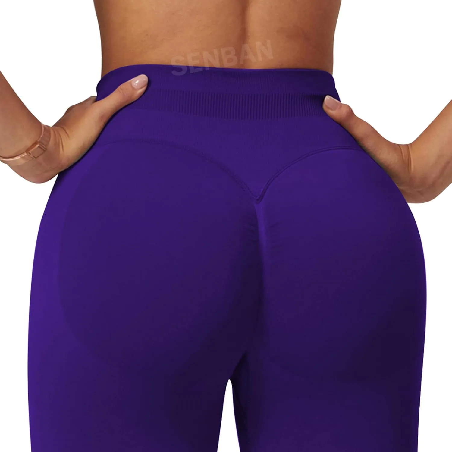 SENBAN Women's High Waisted Leggings Seamless Workout Gym Yoga Pants Tummy Control Smile Contour Activewear Tights