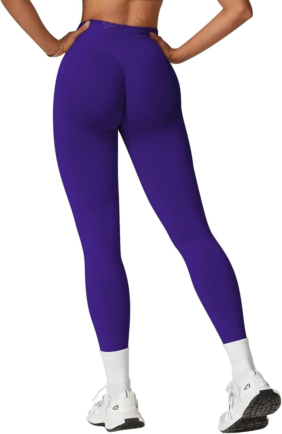 SENBAN Women's High Waisted Leggings Seamless Workout Gym Yoga Pants Tummy Control Smile Contour Activewear Tights