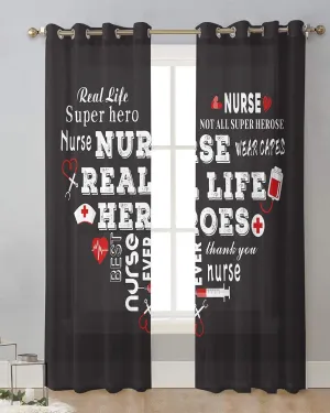 Sheer Curtains 45 inch Length for Living Room, I Love You MOM, Best Mama Ever,Truck Dwarf Love Gift Wood Texture Window Treatments Light Filter Drapes Grommet Semi Sheer Curtains for Bedroom,2 Panels