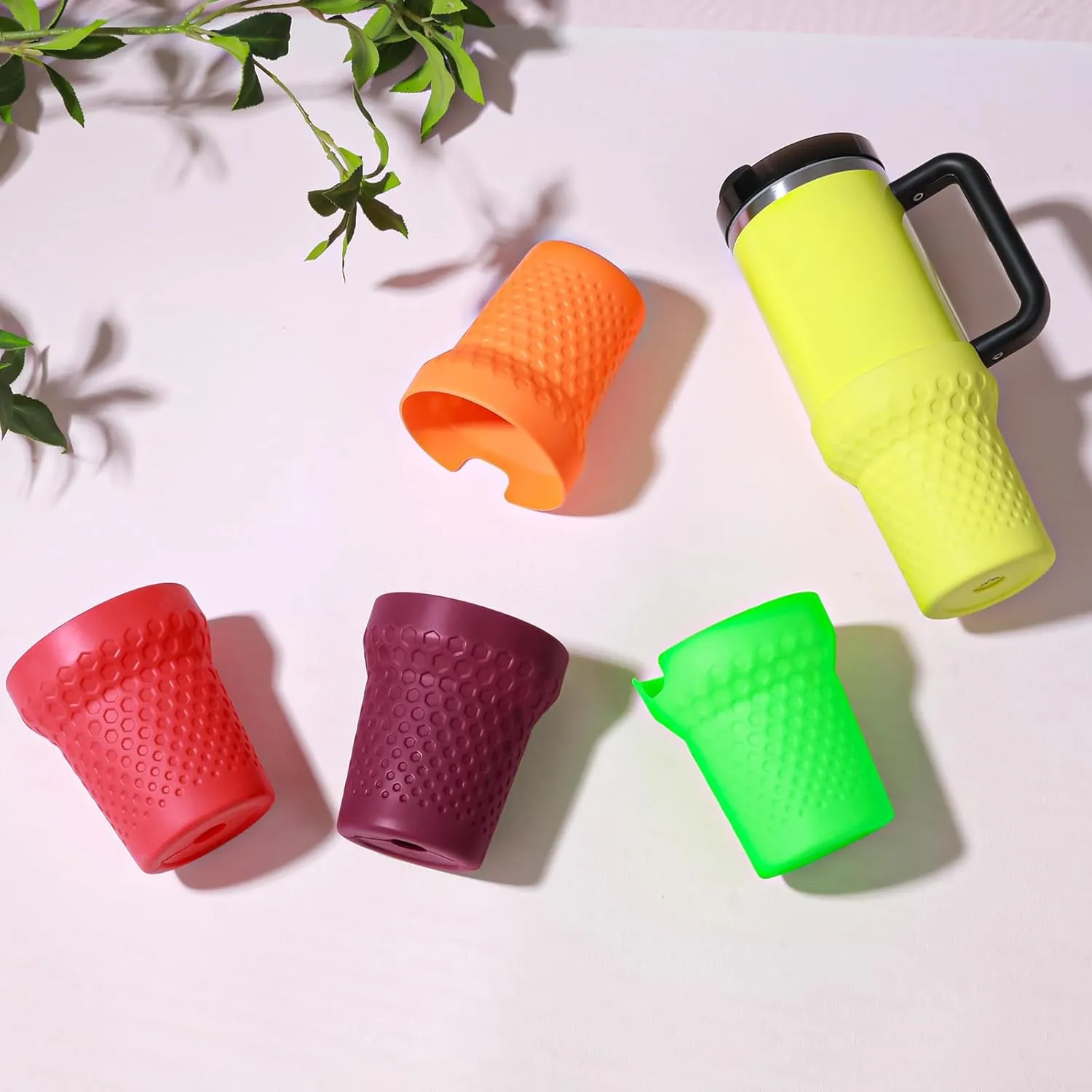 Silicone Boot for Stanley Cup 40 oz, Purple Neon Boot Sleeve Cover Fit with Stanley H2.0 and Quencher Adventure Tumbler Accessories (Dark Purple, 40oz)