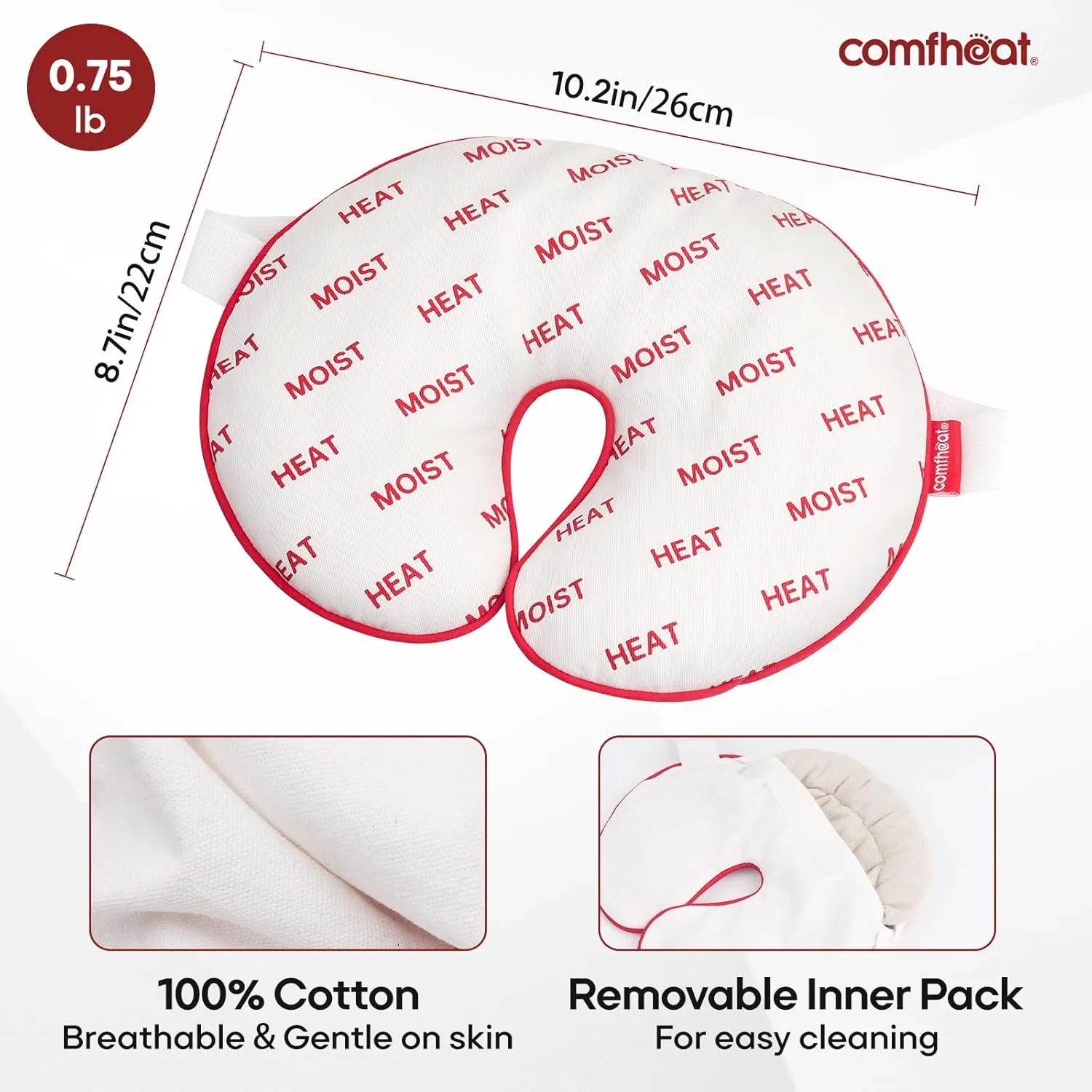 Sinus Mask, Warm Cold Compress for Sinus Relief, Weighted Microwavable Face Heating Pad Adjustable Strap Eye Pillow for Sinus Pressure & Relaxation, 100% Cotton Skin Friendly, Lavender Scent