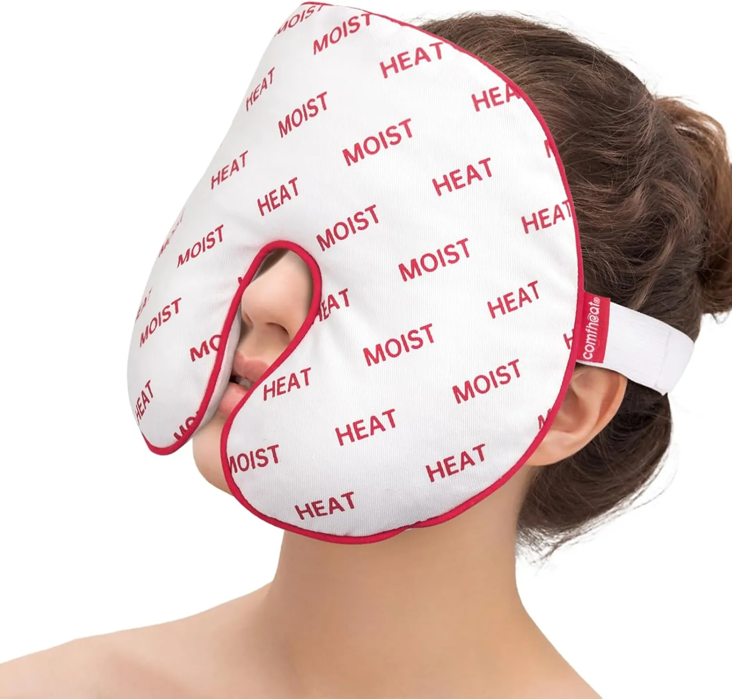 Sinus Mask, Warm Cold Compress for Sinus Relief, Weighted Microwavable Face Heating Pad Adjustable Strap Eye Pillow for Sinus Pressure & Relaxation, 100% Cotton Skin Friendly, Lavender Scent