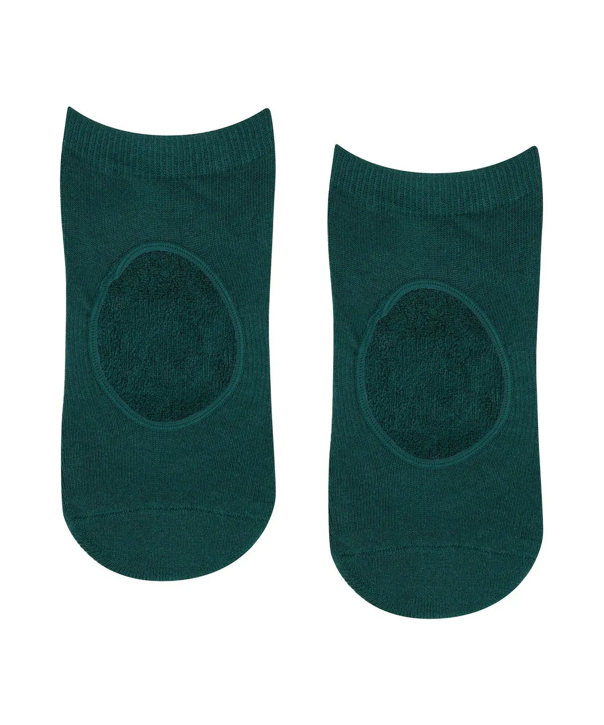 SLIDE ON NON SLIP GRIP SOCKS - FOREST GREEN