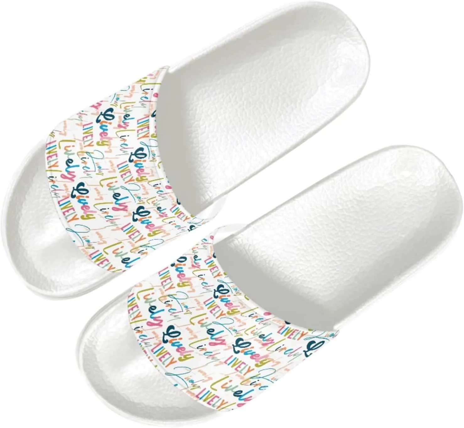 Slide Sandals Slippers for Women and Men, Cozy PU Uppers EVA Sole Non Slip Quick Drying Shower Shoes Bathroom Office