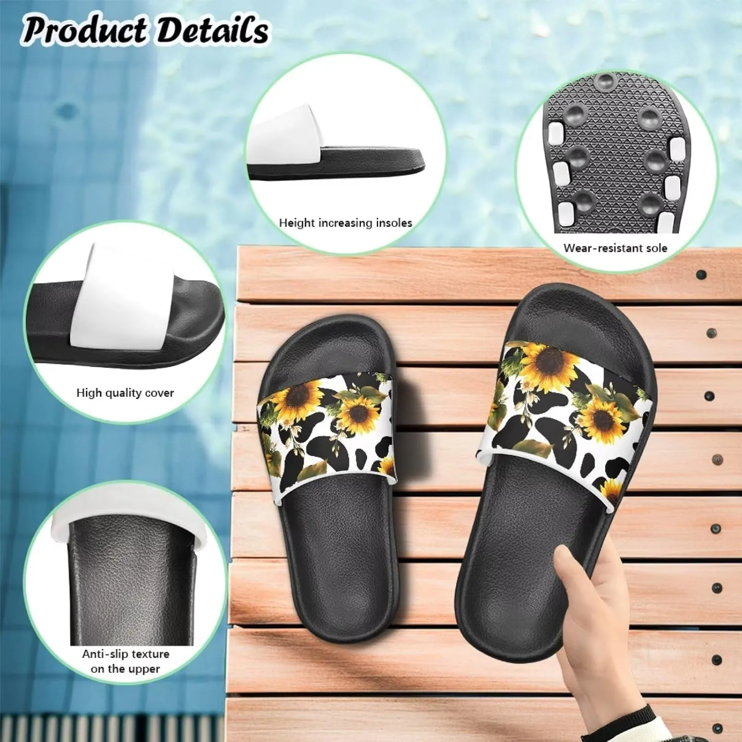 Slippers for Kids Slide Sandals for Hot Summer House Slippers Comfort Travel Shower Shoes Summer Sandals