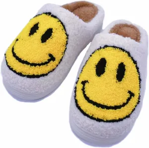 Smile Face Slippers Women Men Toddlers House Slippers for Kids Waterproof Sole Fuzzy Slide Boys Girls Slip-on Shoes for Women