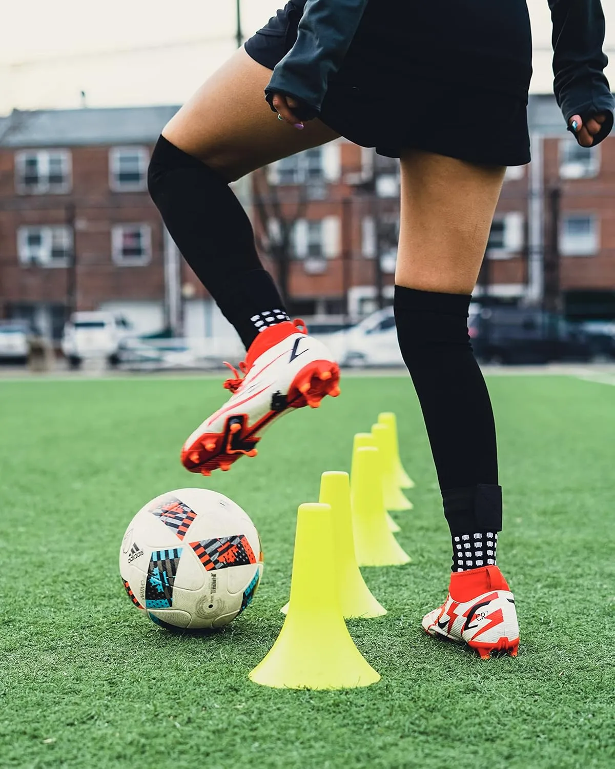 Soccer Socks Men, Anti Slip Soccer Socks, Grip Socks, Shin Guard Sleeves, Dual Pack