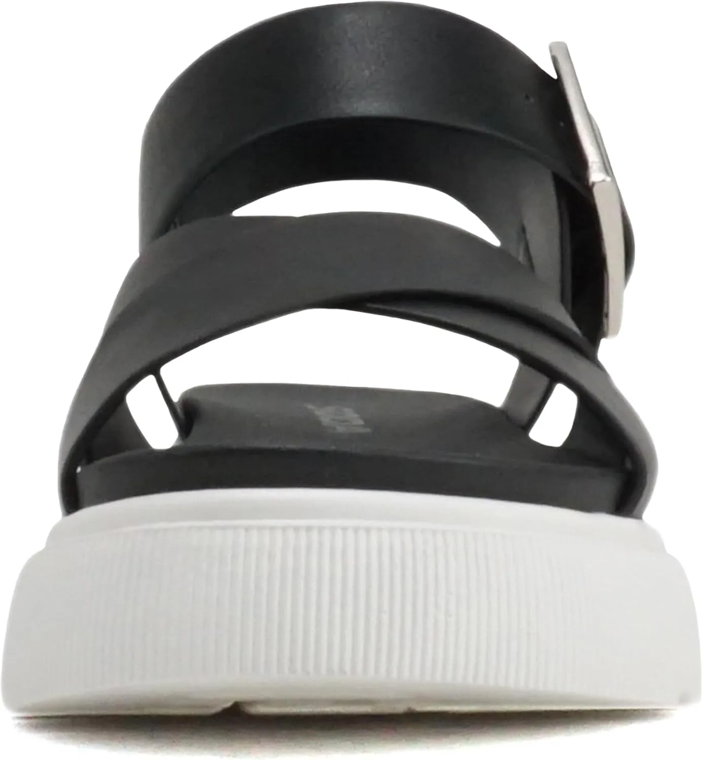 Soda “Carter” ~ Women Open Round Toe Crisscross Upper Lug Sole Platform Sandal with Adjustable Ankle Strap