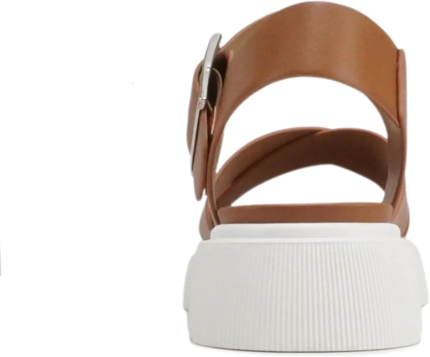 Soda “Carter” ~ Women Open Round Toe Crisscross Upper Lug Sole Platform Sandal with Adjustable Ankle Strap